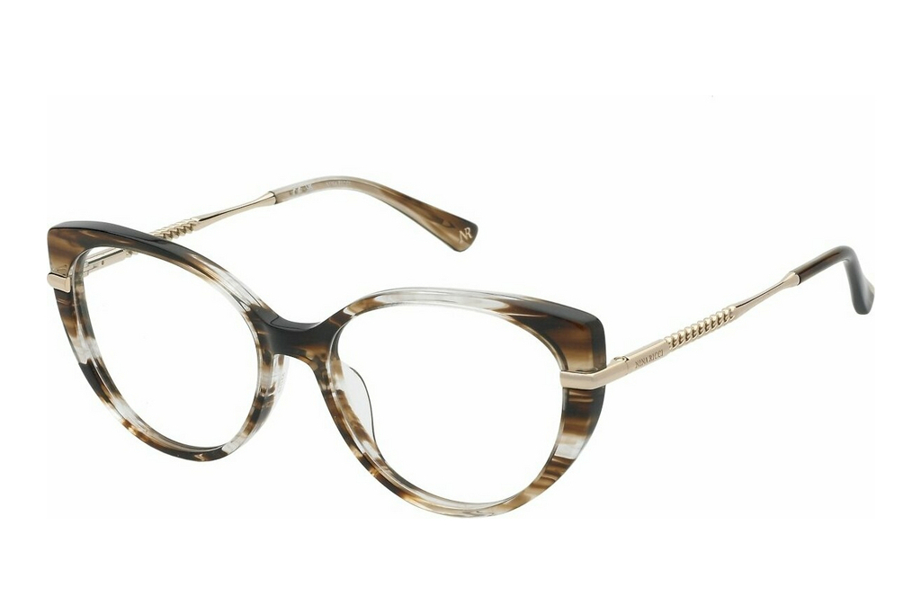 Nina Ricci   VNR374 0836 SHINY STRIPED BROWN